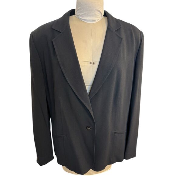 Talbots Blazer 2-Button Black Plus Sz. 18W Italian Fabric Classic Statement - Picture 1 of 9